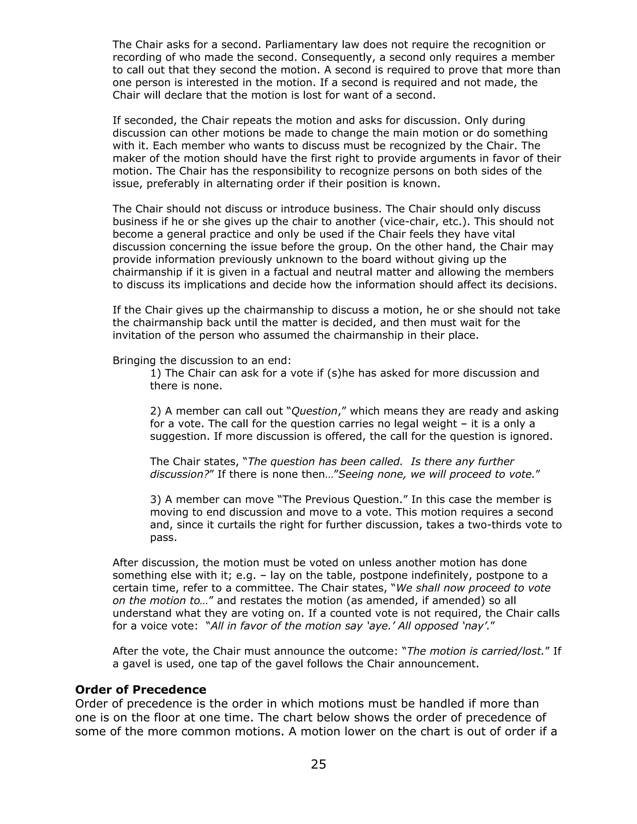 Parliamentary Procedure Guidelines Pdf