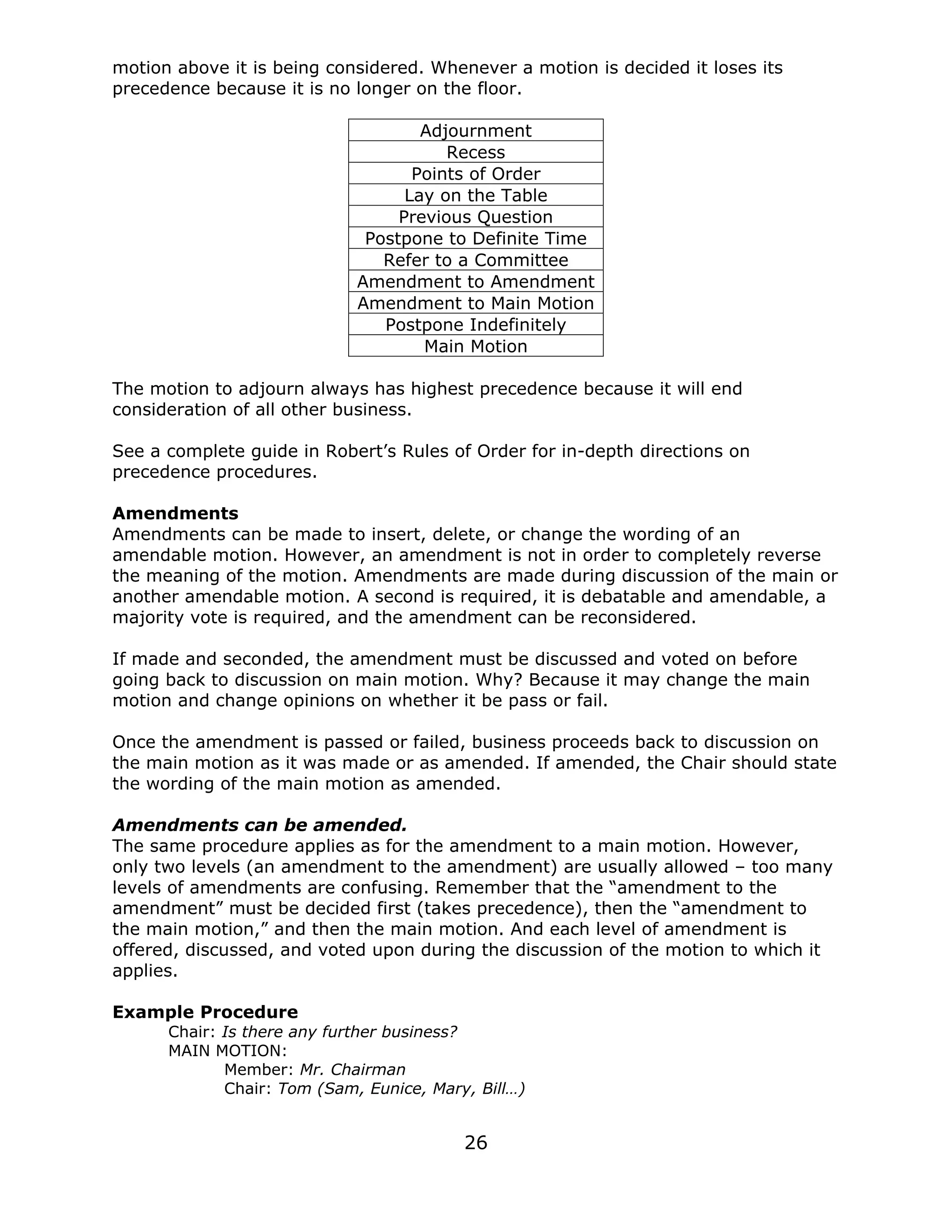 Parliamentary Procedure Guidelines Pdf