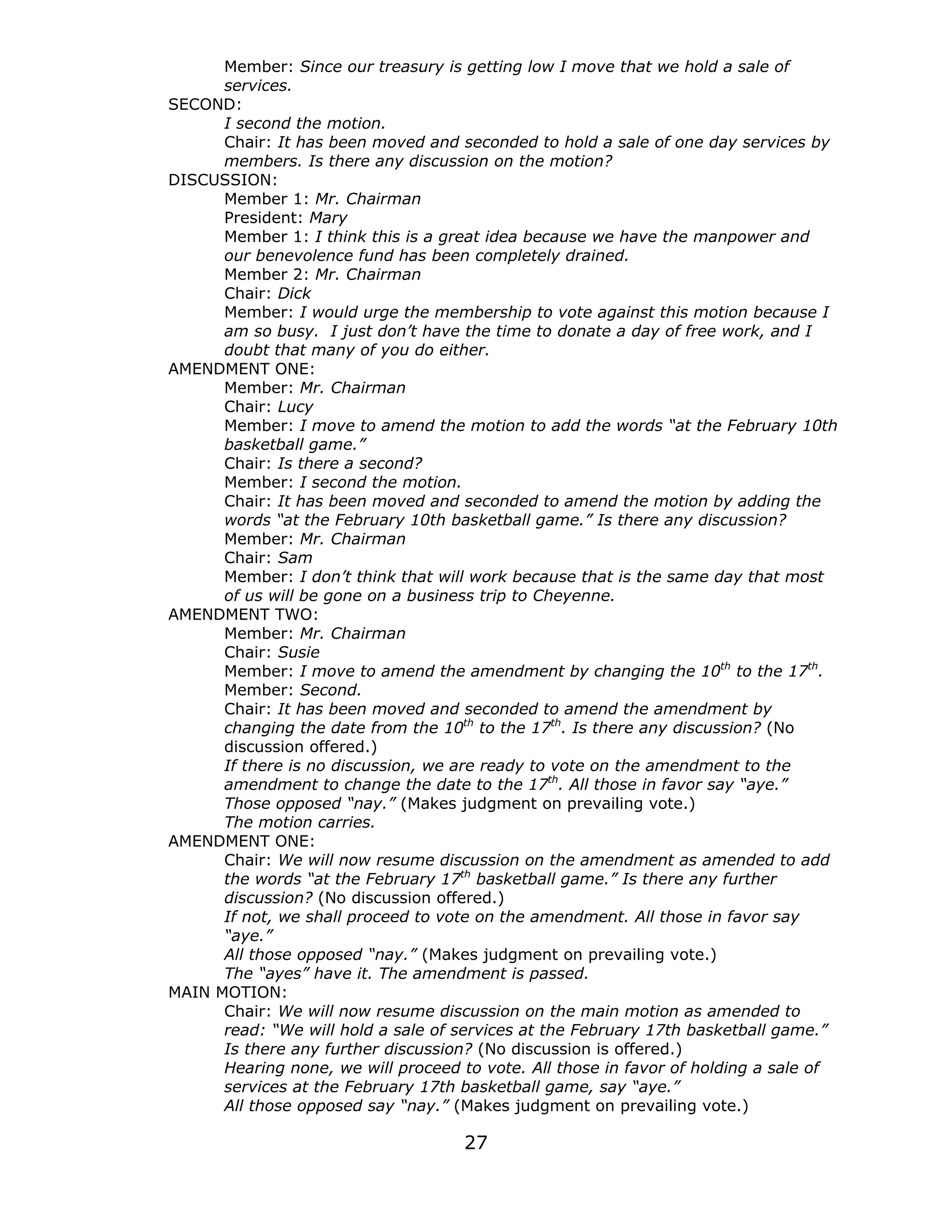 Parliamentary Procedure Guidelines Pdf