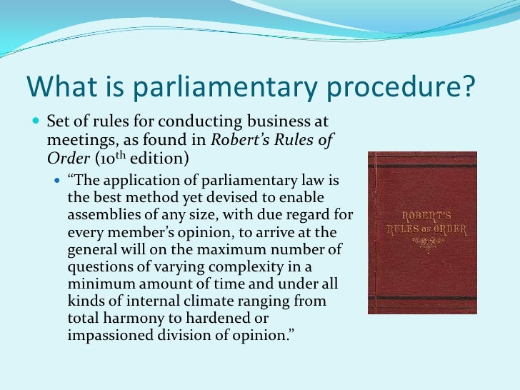 Parliamentary Basics