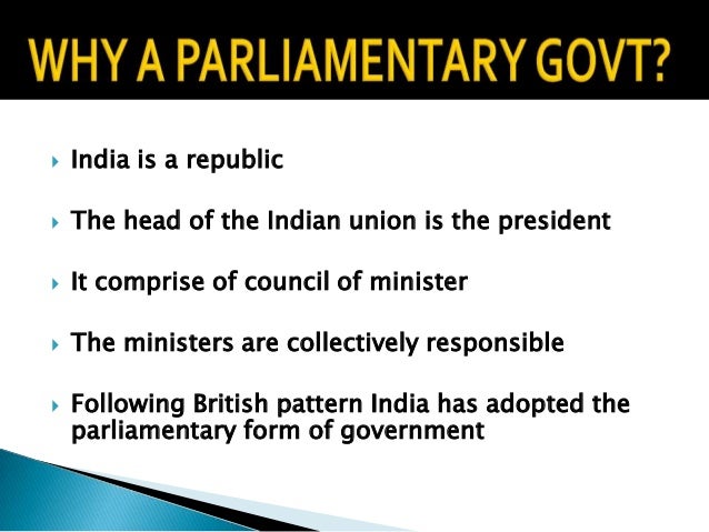 What is a parliamentary form of government?