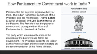 How Parliamentary Government work in USA ?
In the United States, the Congress is
the national parliament. The Congress
fun...