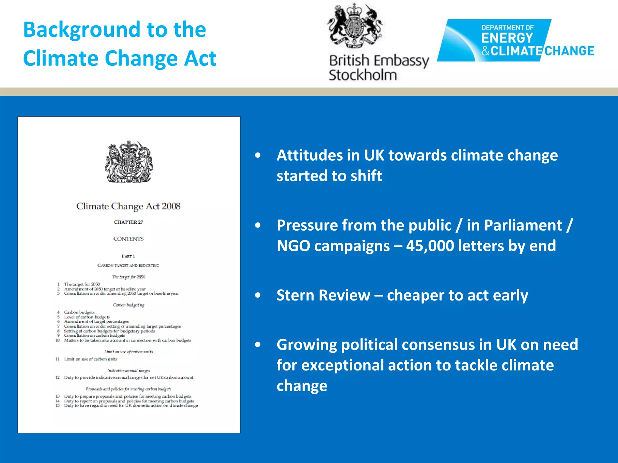 UK Climate Change Act - Mette Kahlin | PDF