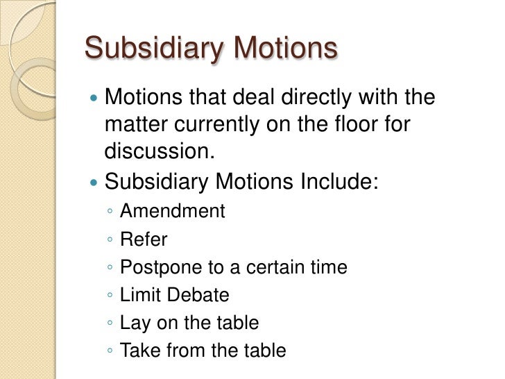 Parliamentary procedure overview