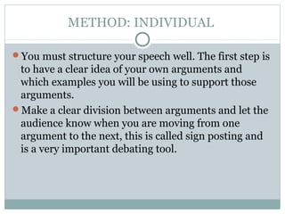 Parliamentary style debate | PPT