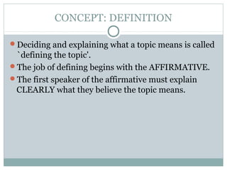 Parliamentary style debate | PPT