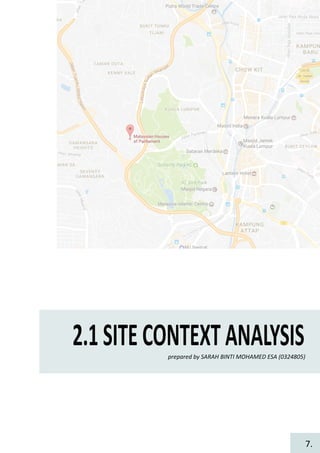 2.1SITECONTEXTANALYSISprepared by SARAH BINTI MOHAMED ESA (0324805)
7.
 