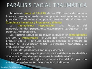 Antecedente de traumatismo; tumoración parotídea o cervical