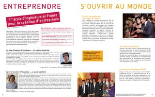 Après la première année en tronc commun, sur le campus Paris, votre cursus se poursuit selon 3 choix :
Cursus Sophia Antipolis (EURECOM)(à choisir à l’intégration)
Ce cursus s’adresse aux étudiants attirés par une expérience de mobilité et l’opportunité d’étudier avec des
étudiants en provenance du monde entier et issus des grandes Universités étrangères partenaires d’EURECOM.
La 1ère
année se déroule sur le campus Paris ; puis les 2ème
et 3ème
années, sur le campus Sophia Antipolis
(EURECOM), pour un cycle master 100% en anglais (78% d’étrangers).
Cursus Paris
Les 3 années se déroulent sur le campus Paris (48% d’étrangers). Les élèves issus de CCMP et de L3, ont le choix
de pousuivre en apprentissage à partir de la 2ème
année.
	 Statut "Etudiant"
Vous choisissez en 2ème
année les programmes qui vous intéressent : l’ingénierie financière, le multimédia,
le management de projet, la microélectronique, les réseaux et la sécurité, l’intelligence artificielle, les
communications mobiles ou encore le traitement des images ou l’informatique. Ce sont les domaines de base
d’un ingénieur Télécom.
	 Statut "Apprenti"
Télécom ParisTech propose d’obtenir le même diplôme d’ingénieur par la voie de l’apprentissage, ce qui répond
aux besoins des jeunes et des entreprises dans un contexte mondialisé et multiculturel. Les élèves DUT admis
en cursus ingénieur, poursuivront sous le statut « apprenti » en 2ème
et 3ème
années. Les autres étudiants admis
en 1e année (CCMP, L3) peuvent devenir « apprentis » en 2ème
et 3ème
années.
10
Plaquette Etudiante
J’ai choisi de suivre la formation d’ingénieur en apprentissage pour pouvoir
me confronter au monde de l’entreprise et m’essayer à différents postes
afin de déterminer dans quelle voie professionnelle m’orienter. La plupart
des étudiants en formation initiale ne connaît pas l’apprentissage et nous
interroge sur le monde du travail ainsi que sur notre rôle au sein de notre
entreprise d’accueil. Certains sont même intéressés pour suivre une partie
de leur formation d’ingénieur par apprentissage. Nous accordons une grande
importance à nos relations avec les nouveaux apprentis afin qu’ils puissent
bénéficier de notre expérience.
Boris Liger
Promo 2013 - Cursus Paris, Statut apprenti
Consultant Indépendant - Boris Liger Consulting
Le cursus ingénieur Télécom ParisTech s’adresse aux étudiants issus de CCMP, L3, DUT, M1, Ecole
polytechnique, ENS, … (comment intégrer ? voir en dos de couverture)
DEUX CURSUS,
UN SEUL ET MÊME DIPLÔME
 