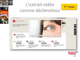 L’extrait vidéo
comme déclencheur

1ère étape

15

 