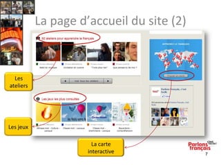 La page d’accueil du site (2)

Les
ateliers

Les jeux
La carte
interactive

7

 