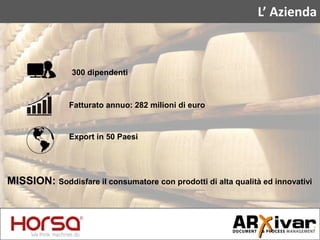 L’ Azienda
Fatturato annuo: 282 milioni di euro
Export in 50 Paesi
MISSION: Soddisfare il consumatore con prodotti di alta...