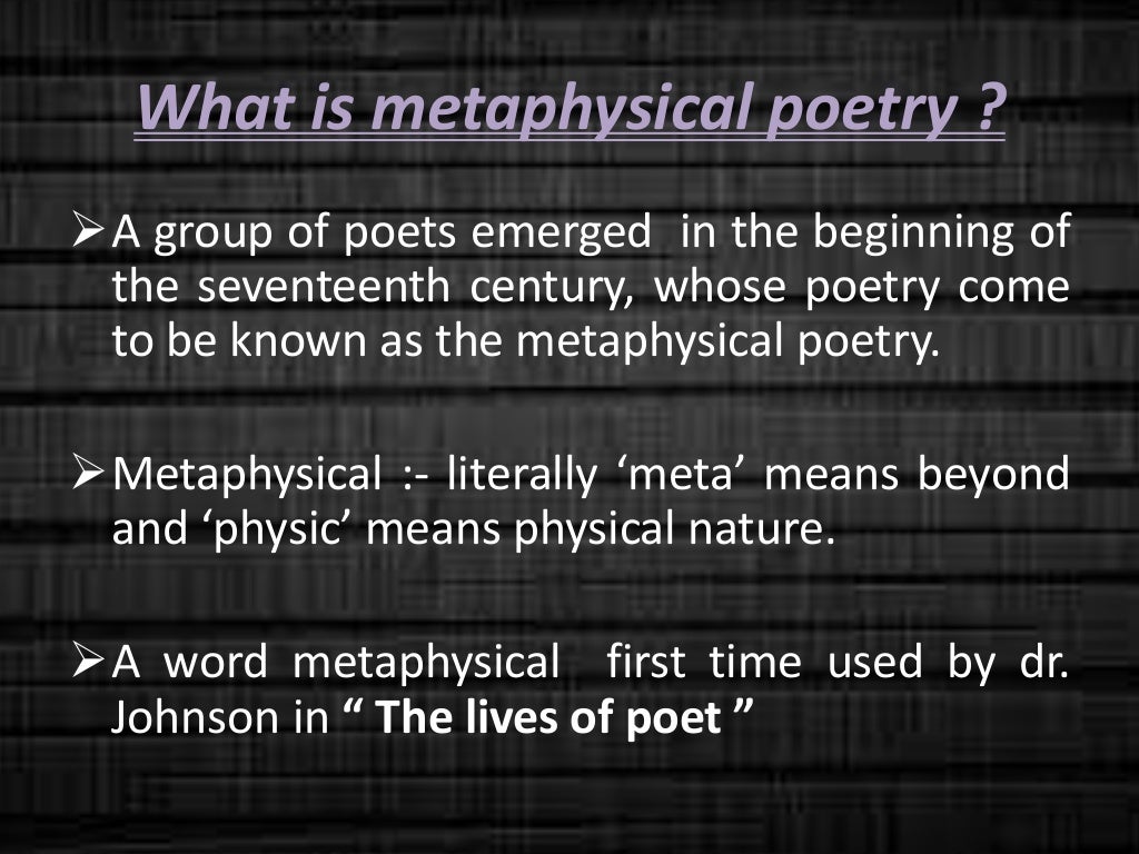 research paper on metaphysical poetry