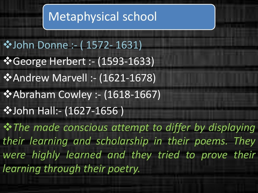 characteristics of metaphysical poetry.