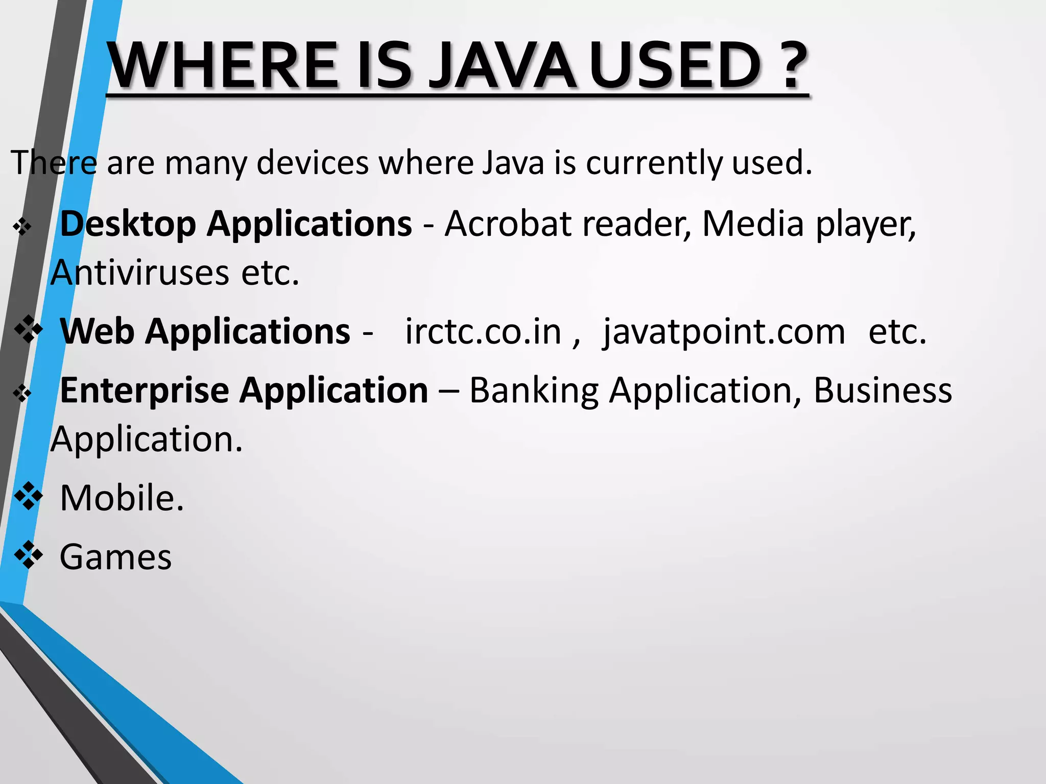 Introduction to JAVA | PPTX