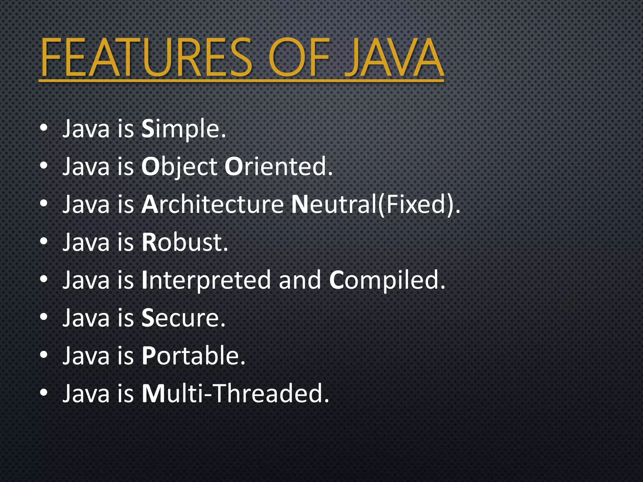 Introduction to JAVA | PPTX