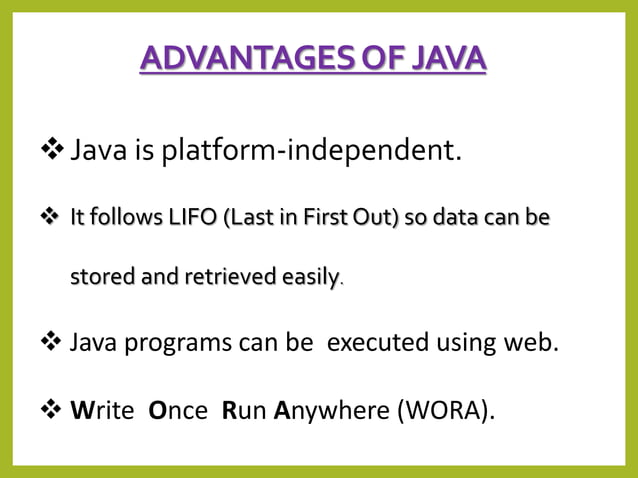 Introduction to JAVA | PPT | Free Download