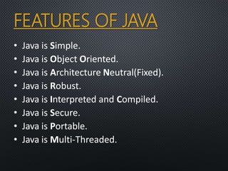 Introduction to JAVA | PPT