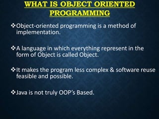 Introduction to JAVA | PPT | Free Download