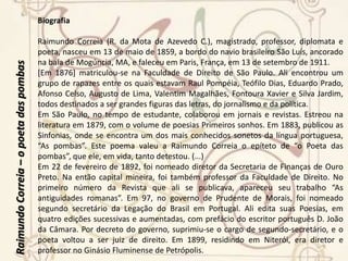 Língua PortuguesaÚltima flor do Lácio, inculta e bela,És, a um tempo, esplendor e sepultura;Ouro nativo, que, na ganga impura,A bruta mina entre os cascalhos vela...Amo-te assim, desconhecida e obscura,Tuba de alto clangor, lira singela,Que tens o trom e o silvo da procela,E o arrolo da saudade e da ternura!Amo o teu viço agreste e o teu aromaDe virgens selvas e de oceanos largos!Amo-te, ó rude e doloroso idioma,Em que da voz materna ouvi: "meu filho!"E em que Camões chorou, no exílio amargo,O gênio sem ventura e o amor sem brilho!(Tarde, 1919.) As OndasEntre as trêmulas mornas ardentias,A noite no alto mar anima as ondas.Sobem das fundas úmidas Golcondas,Pérolas vivas, as nereidas frias:Entrelaçam-se, correm fugidias,Voltam, cruzando-se; e, em lascivas rondas,Vestem as formas alvas e redondasDe algas roxas e glaucas pedrarias.Coxas de vago ônix, ventres polidosDe alabatro, quadris de argêntea espuma,Seios de dúbia opala ardem na treva;E bocas verdes, cheias de gemidos,Que o fósforo incendeia e o âmbar perfuma,Soluçam beijos vãos que o vento leva...(Tarde, 1919.)