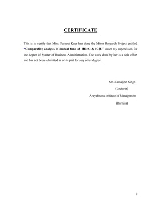 comparative Analysis of mutual fund