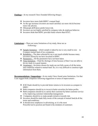 comparative Analysis of mutual fund