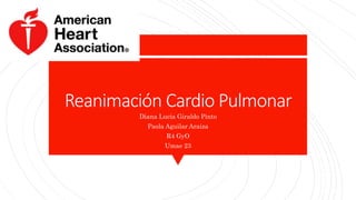 Reanimación Cardio Pulmonar
Diana Lucia Giraldo Pinto
Paola Aguilar Araiza
R4 GyO
Umae 23
 