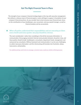 End-of-year Tax Guide and Checklist for Businesses | PDF