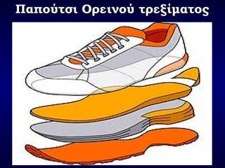 Παπούτσι Ορεινού τρεξίματοςΠαπούτσι Ορεινού τρεξίματος
ADIDASADIDAS. Torsion System™ & Coolmax
ASICSASICS. GEL™ Cushioning System
COLUMBIACOLUMBIA TechliteTechlite ®
MIZUNOMIZUNO. Wave Technology™
NEW BALANCENEW BALANCE. N-ERGY & Stability Web™
NIKENIKE. Dynamic Fit
NORTH FACENORTH FACE NorthFitNorthFit™
SALOMONSALOMON Running ContagripRunning Contagrip®
SAUCONYSAUCONY. Pro Grid Technology™
PEARL IZUMIPEARL IZUMI Dynamic OffsetDynamic Offset™
UNDER ARMOURUNDER ARMOUR.MicroG®
 