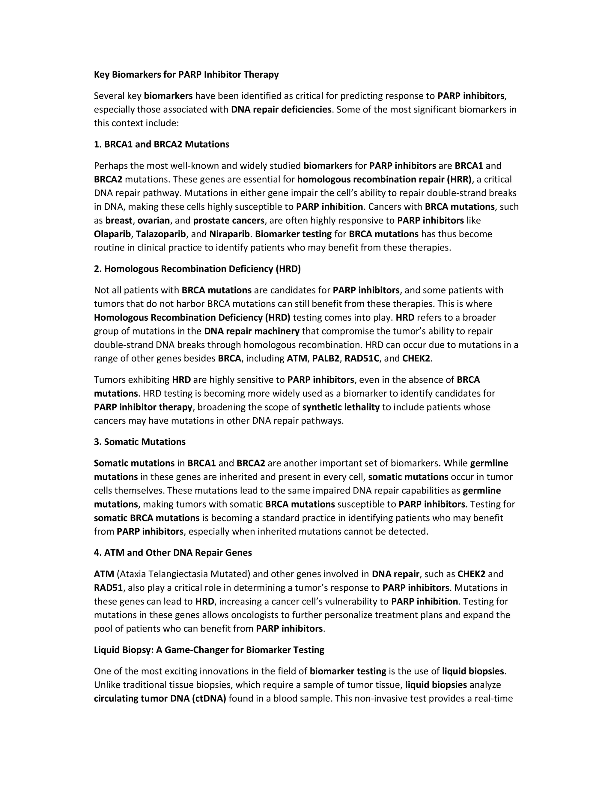 Synthetic Lethality and PARP Inhibitors, How Biomarkers Are Changing ...