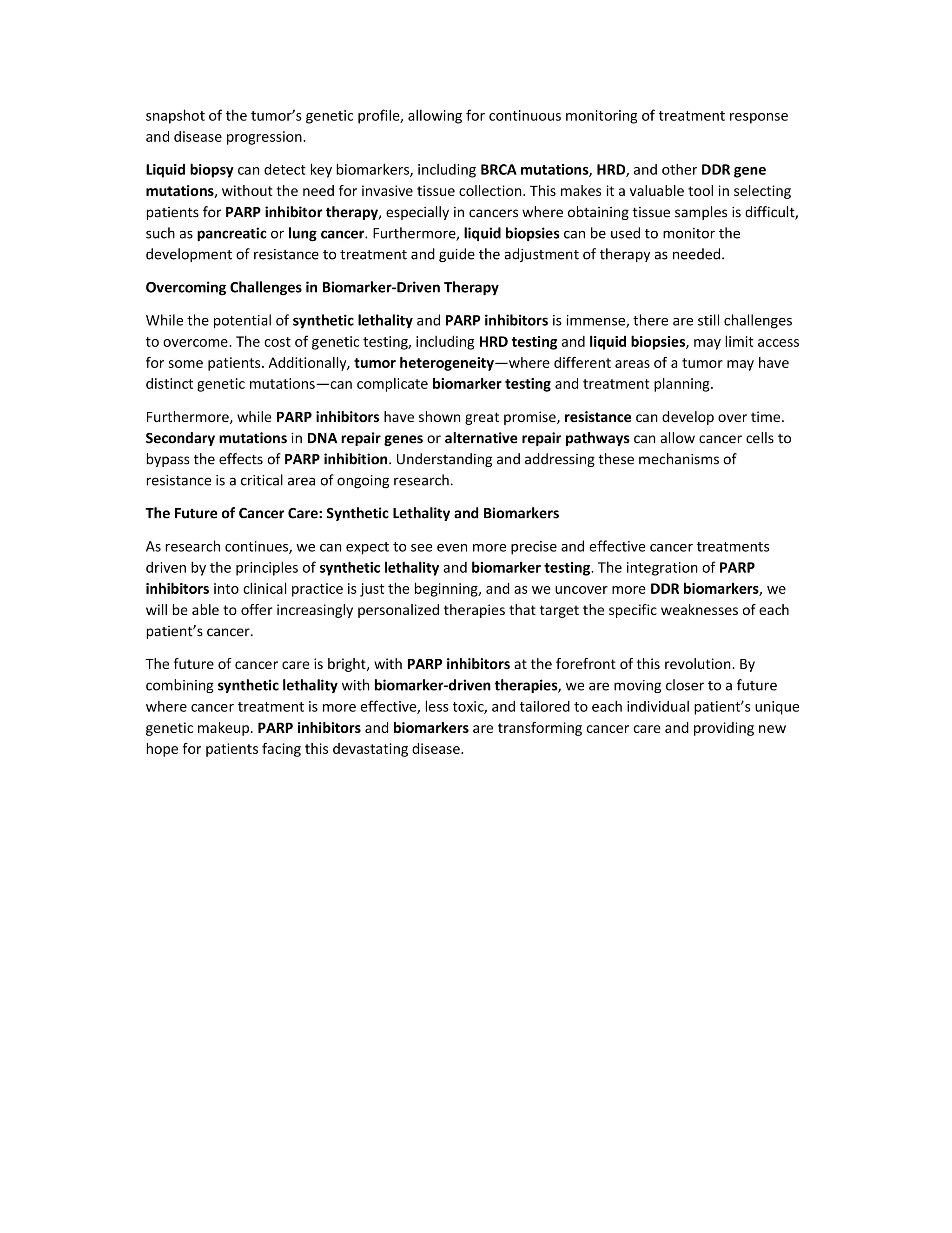 Synthetic Lethality And Parp Inhibitors How Biomarkers Are Changing