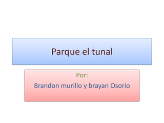 Parque el tunal
Por:
Brandon murillo y brayan Osorio
 