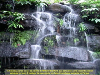 A Cascata, pensa-se ser da autoria de William Beckford, que aproveitou uma nascente natural existente no local. É também de sua autoria, um falso Cromeleque existente no Parque.  