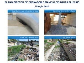 Canal Iraque, Areias
Canal Guarulhos, Jardim S. Paulo
Canal Três Carneiros, Ibura
Canal Carneiro Mariz, Engenho do Meio
PLANO DIRETOR DE DRENAGEM E MANEJO DE ÁGUAS PLUVIAIS
Situação Atual
 