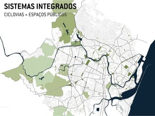 SISTEMAS INTEGRADOS
CICLOVIAS + ESPAÇOS PÚBLICOS
 