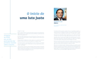 26 27
A conclusão do time foi acertada: consolidar um lócus com capacidade para aglutinar as
empresas atuantes em Tecnologia da Informação e Comunicação, promovendo a inovação,
a interação entre elas e a ampliação das vendas de todas. Foi acertada, porém incompleta.
Nosso grupo mais amplo elencou alguns responsáveis por tirar o projeto do campo dos
sonhos para o das metas. Estavam comigo colegas de jornada que muito suaram a camisa.
Aprendemos juntos eu, Guilherme Barros, Wagner Sarkis, Ricardo Masstalerz, Aziz Jarjour,
Renato Santos, Patrícia Muniz, Paulo Moura, Ronaldo Clay, Gilberto Lima Jr, Marcelo
Cunha, Helder Gaudêncio, Ruben Zevallos, Ednilson Rodrigues, entre outros.
Buscamos, no restante do ano de 99, a interlocução com agentes de mercado e formadores
de opinião. Os jovens empresários promoveram um primeiro esforço cooperativo com
algumas das principais referências empresariais e intelectuais da cidade.
Muitos foram os manifestos de suporte. Puxando da memória, e com o perdão certo pela
falta de vários merecedores, me recordo do Prof. Bermudez (CDT/UnB), Prof. João Bosco
(CEUB), Dr. Asinelli e Gina Paladino (IEL Nacional), Newton de Castro (SEBRAE), Lázaro
Marques (GDF), Ary Cunha (Correio Braziliense), além dos sempre presentes patronos
maiores do Clube, Lourival Dantas (FIBRA) e Sérgio Kofes (Fecomércio).
Humberto Luiz
Ribeiro
Ex-presidente do Clube dos Jovens
Empresários
Sinergia! Sim, sinergia!
Éramos um grupo audacioso. Do tipo que não acolhe o status quo sem questionamento.
Alguns brasilienses, outros candangos, todos amarrados a Brasília por sua paixão pela Capital
Federal. Porém queríamos mais!
Era junho de 1999. Estávamos em uma sala da Fecomércio-DF, que, assim como a
Fibra, tantas vezes já havia acolhido os irrequietos integrantes do então Clube dos Jovens
Empresários do DF.
Na oportunidade, foi despertado um esforço coletivo com o potencial de transformar
Brasília em um polo internacional de empreendedorismo, tecnologia e inovação.
O tom das vozes se elevou, não por discordância, mas sim por entusiasmo. E, nos cantos da
sala, ecoou um grito em uníssono: “Brasília pode ser mais que a Capital Federal; pode ser
também a Capital Digital!”
O grito tinha base no ímpeto da inovação tecnológica. Enquanto disrupções motivadas pelo
advento da Internet varriam o planeta com uma avalanche de novas empresas e modelos de
negócios, este grupo de empreendedores, assim como outros da Capital, se esforçava para
conquistar seu quinhão na propagada Nova Economia.
A história
do PTCD
por um dos
participantes das
primeiras reuniões
sobre o assunto
O início de
uma luta justa
 