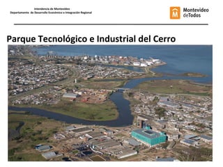 Intendencia de Montevideo
Departamento de Desarrollo Económico e Integración Regional
Parque Tecnológico e Industrial del Cerro
 