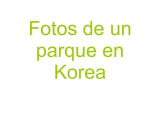 Fotos de un parque en Korea 