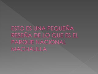 Parque nacional machalilla