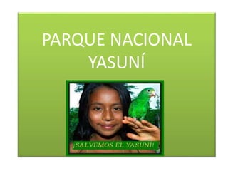 PARQUE NACIONAL
YASUNÍ
 