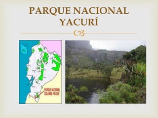 
PARQUE NACIONAL
YACURÍ
 