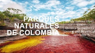 PARQUES
NATURALES
DE COLOMBIA
Wendy yuliana López
yate
Química farmacéutica
Universidad de ciencias
aplicadas
 