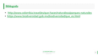 LO MEJOR PARA usted
E M P R E S A D E C O M P U E S T O S
O R G Á N I C O S
Bibliografía
• http://www.colombia.travel/es/que-hacer/naturaleza/parques-naturales
• https://www.biodiversidad.gob.mx/biodiversidad/que_es.html
11
 