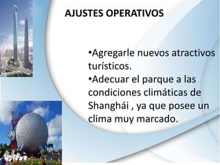 El clima perjudicó mucho a las actividades recreacionales del parque.¿Por qué no efectúo ninguna inversión financiera en Japón?No había realizado ningún tipo de estudio  o investigación que le permitiera estar seguro del éxito que tendrían , por lo que no decidieron arriesgarse. ¿Por qué realizó una inversión de 140 millones de dólares en Francia?Se dejaron guiar por el éxito tenido en Disneyland Tokio .