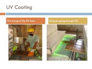 UV Coating The drying of the PU Coat  Parquets going through UV 