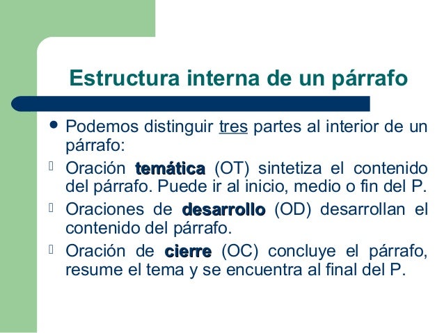Tipos de párrafos