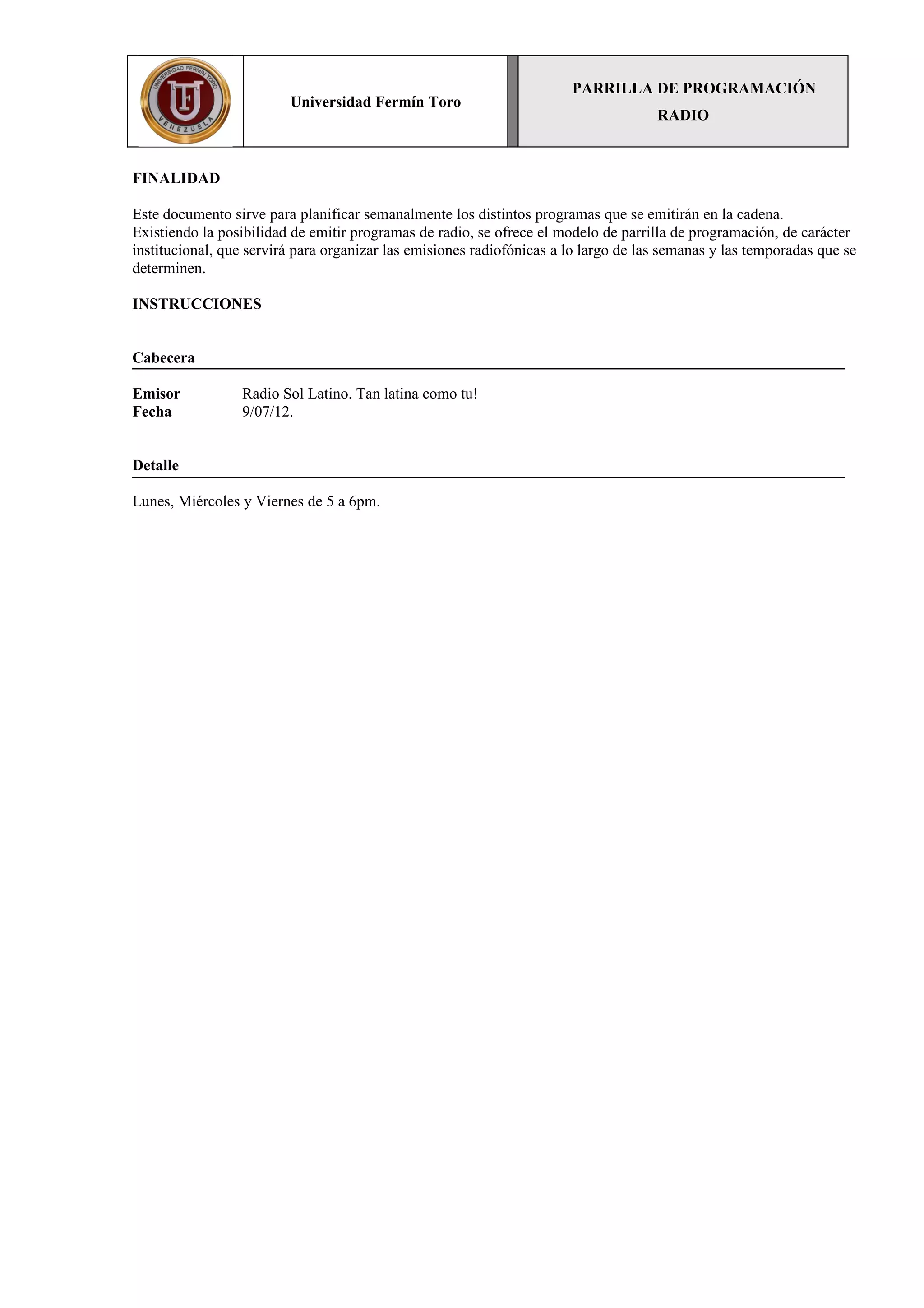 Parrilla de programacion_radial | DOC