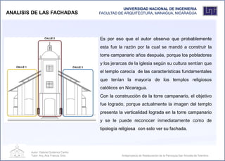 UNIVERSIDAD NACIONAL DE INGENIERIA
ANALISIS DE LAS FACHADAS                   FACULTAD DE ARQUITECTURA, MANAGUA, NICARAGUA...