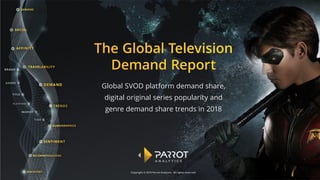 January – December, 2018
Copyright © 2019 Parrot Analytics. All rights reserved.
The Global Television
Demand Report
Global SVOD platform demand share,
digital original series popularity and
genre demand share trends in 2018
 