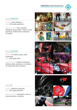 PARS ADVERT reklāmas aģentūras portfolio